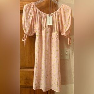 Faithfull The Brand NWT Thea Mini Dress 6 Floral Pink